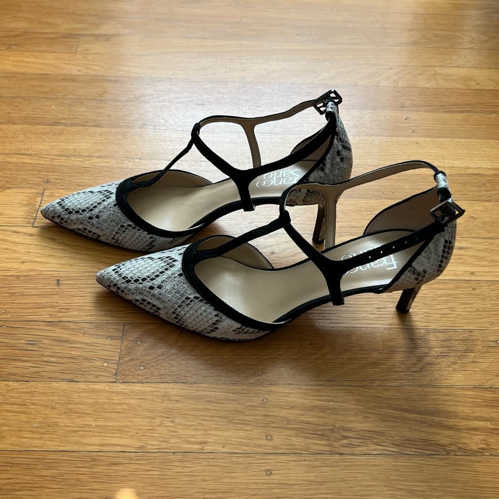 Franco Sarto Python Snake Ankle T-Strap Shoes Siz… - image 3